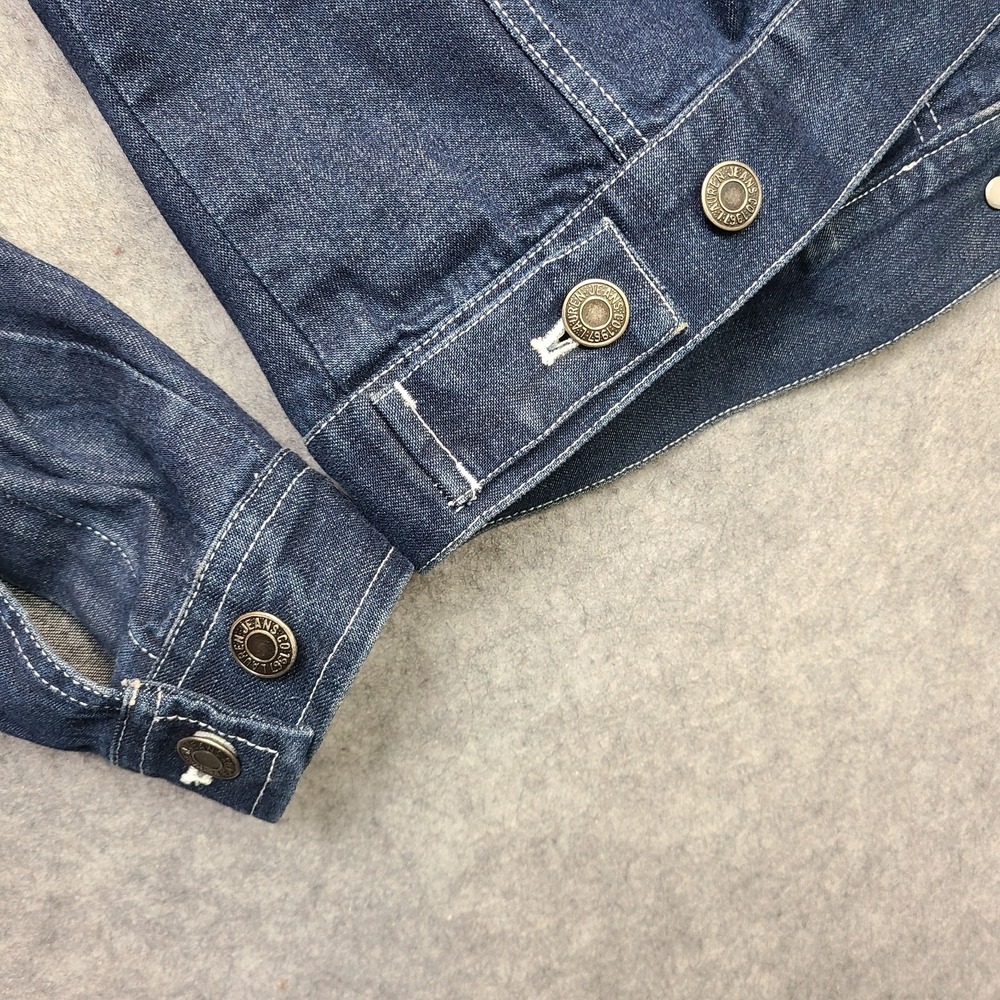 Vintage‎ Lauren Ralph Lauren Trucker Jacket Women's Petite M Blue Denim Y2K - Picture 10 of 10